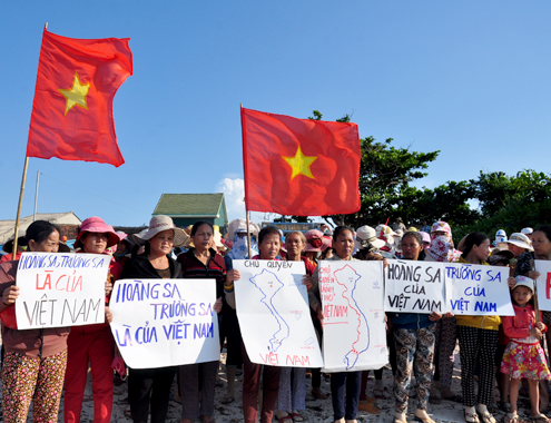 Women in fishing villages protest China’s actions